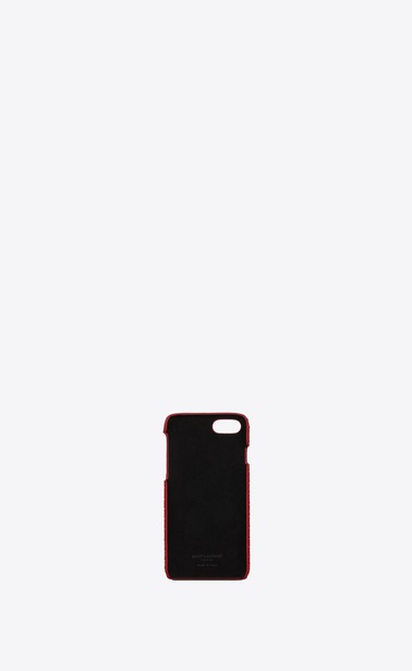 Monogram iphone 8 case in crocodile embossed shiny leather